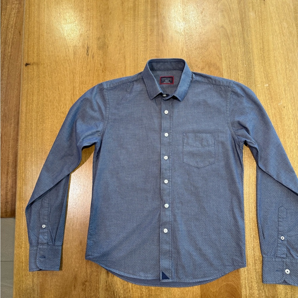 UNTUCKit Navy Patterned Dress Shirt